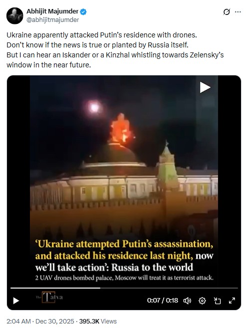 Old Footage Resurfaces Amid Russia’s Claims Of Ukrainian Drone Attack On Putin’s Residence