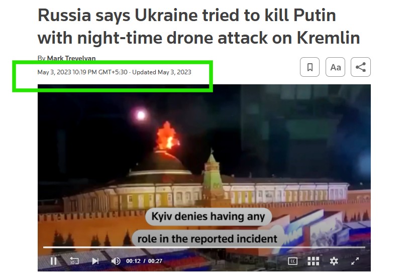 Old Footage Resurfaces Amid Russia’s Claims Of Ukrainian Drone Attack On Putin’s Residence