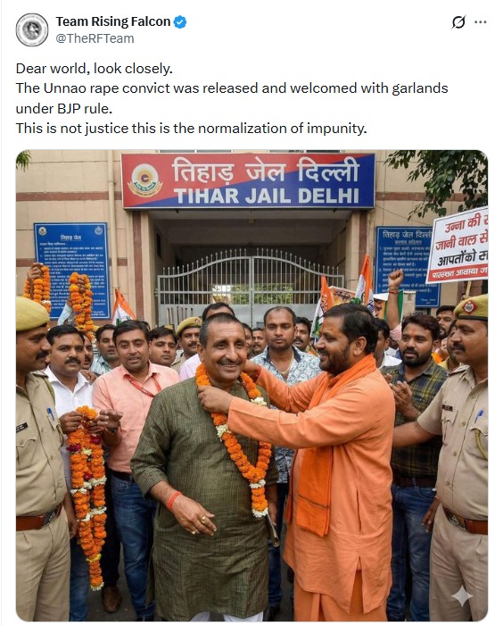 Unnao Rape Case: Viral Image Showing ‘Grand Welcome’ Of Convict Kuldeep Singh Sengar Is AI Generated