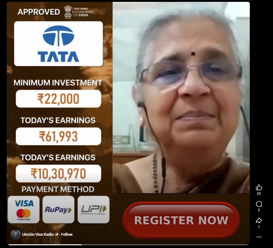 Viral Video of Sudha Murty Endorsing Dubious Investment Platform Is Doctored