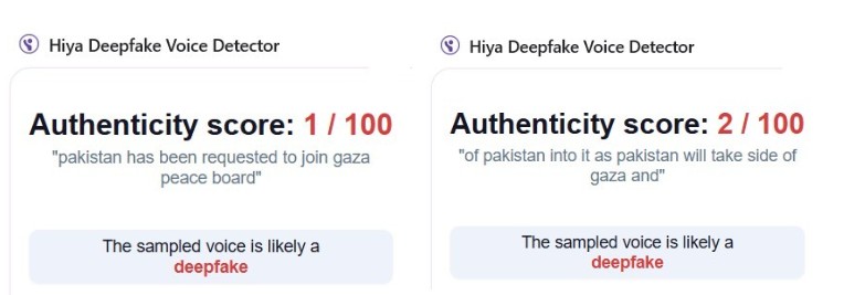 Edited video of army chief opposing Pakistan's participation in President Trump's 'peace commission' is shared as real