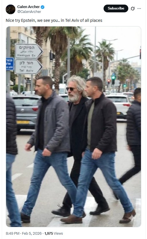 Jeffrey Epstein Spotted in Tel Aviv? Viral Photo Is AI-Generated