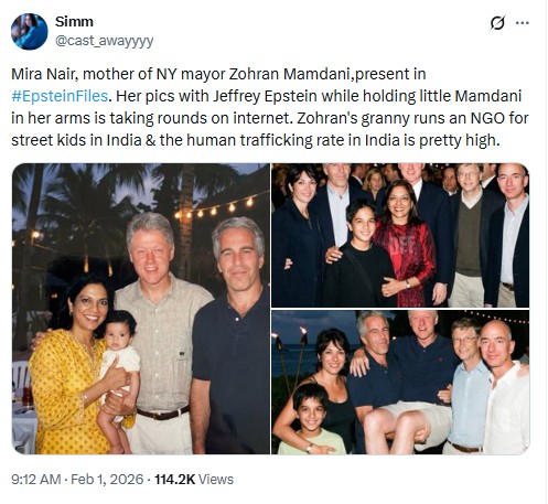Viral Photos Showing Mira Nair, Zohran Mamdani With Jeffrey Epstein Are